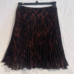 EVEX by Krizia Leopard Pleated Skirt Japan Size 38 Elegant